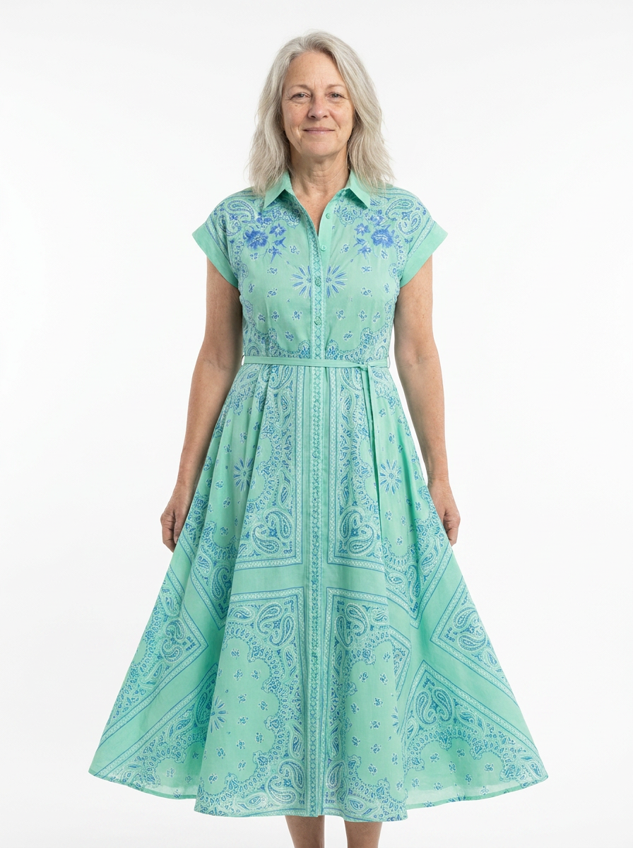 Eleanor™ - Robe Midi Trapèze Paisley
