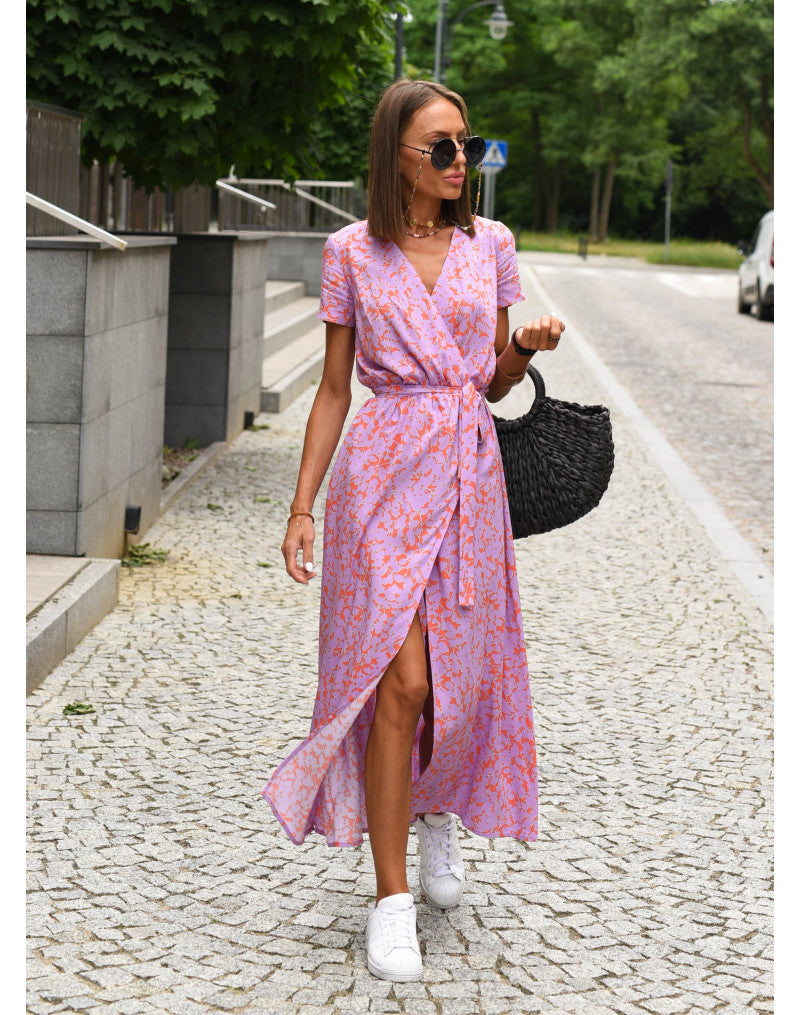 Judy | Robe florale élégante à col en V