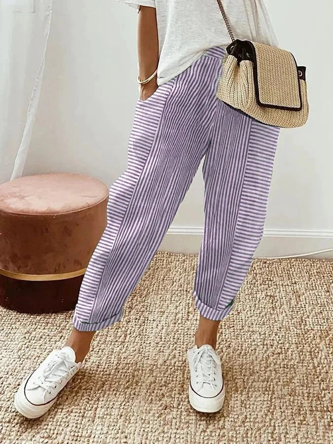 Jennifer – Pantalon classique rayé