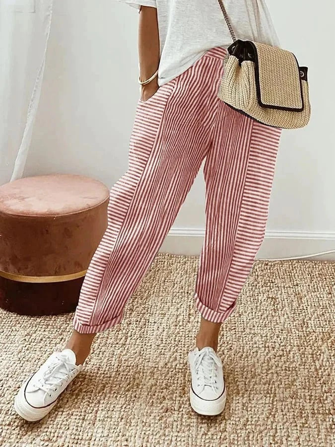 Jennifer – Pantalon classique rayé